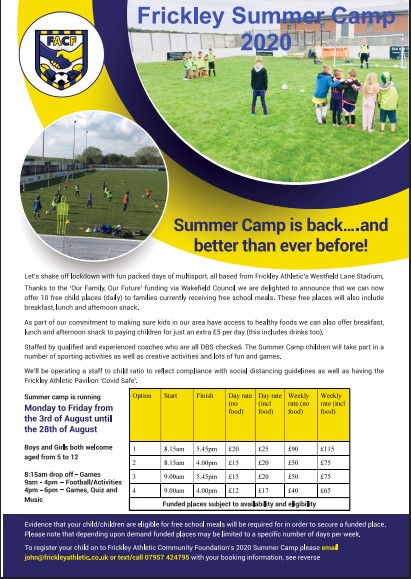 Summer Camp Flyer Information