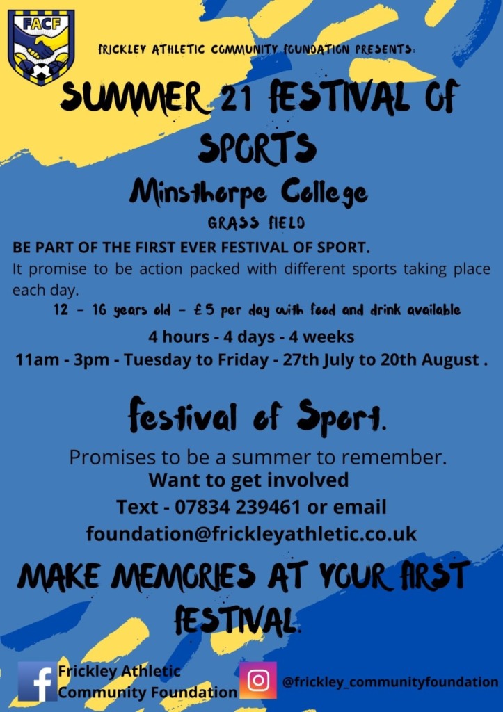 Our first ever Festival Of Sport - Summer 2021