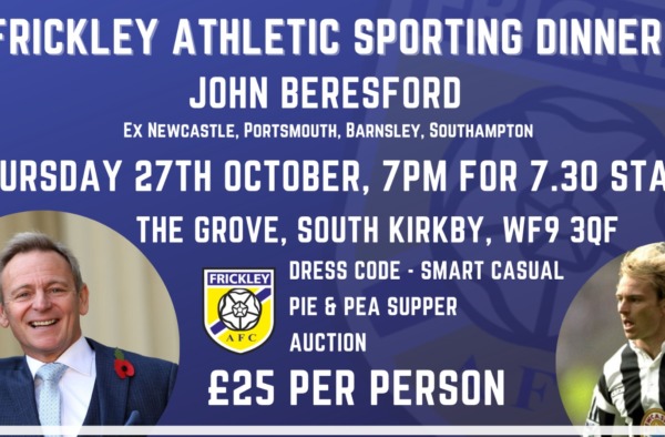 FRICKLEY ATHLETIC SPORTING EVENING - 27TH OCTOBER