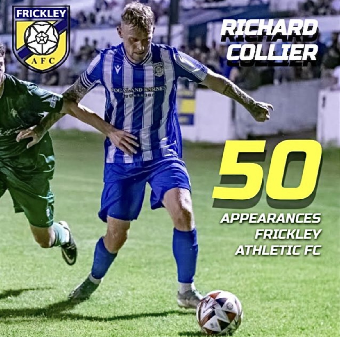 50 Appearances for Club Captain Richard Collier