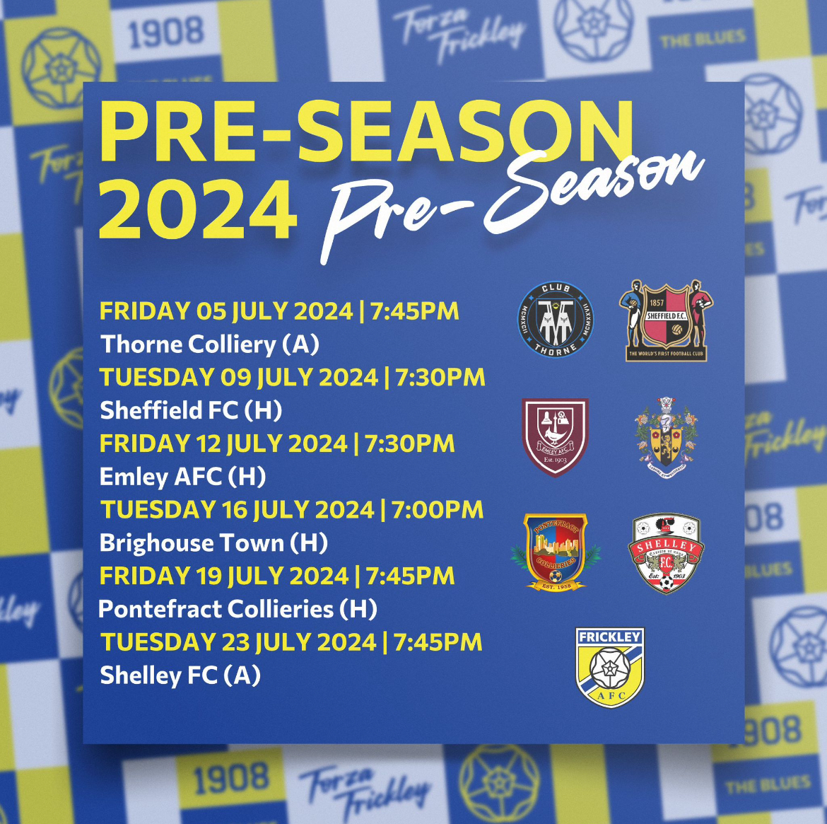 2024/25 Pre Season Friendlies